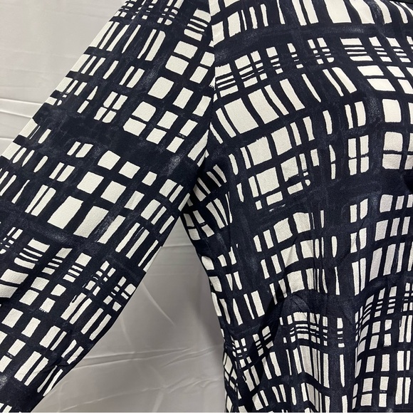 Madewell 3/4 Geometric Print 100% mulberry silk blouse women’s s luxury classy‎ - Picture 4 of 13